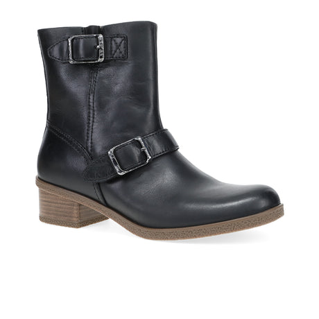 Dansko Delphine Mid Boot (Women) - Black Waterproof Burnished Boots - Casual - Mid - The Heel Shoe Fitters