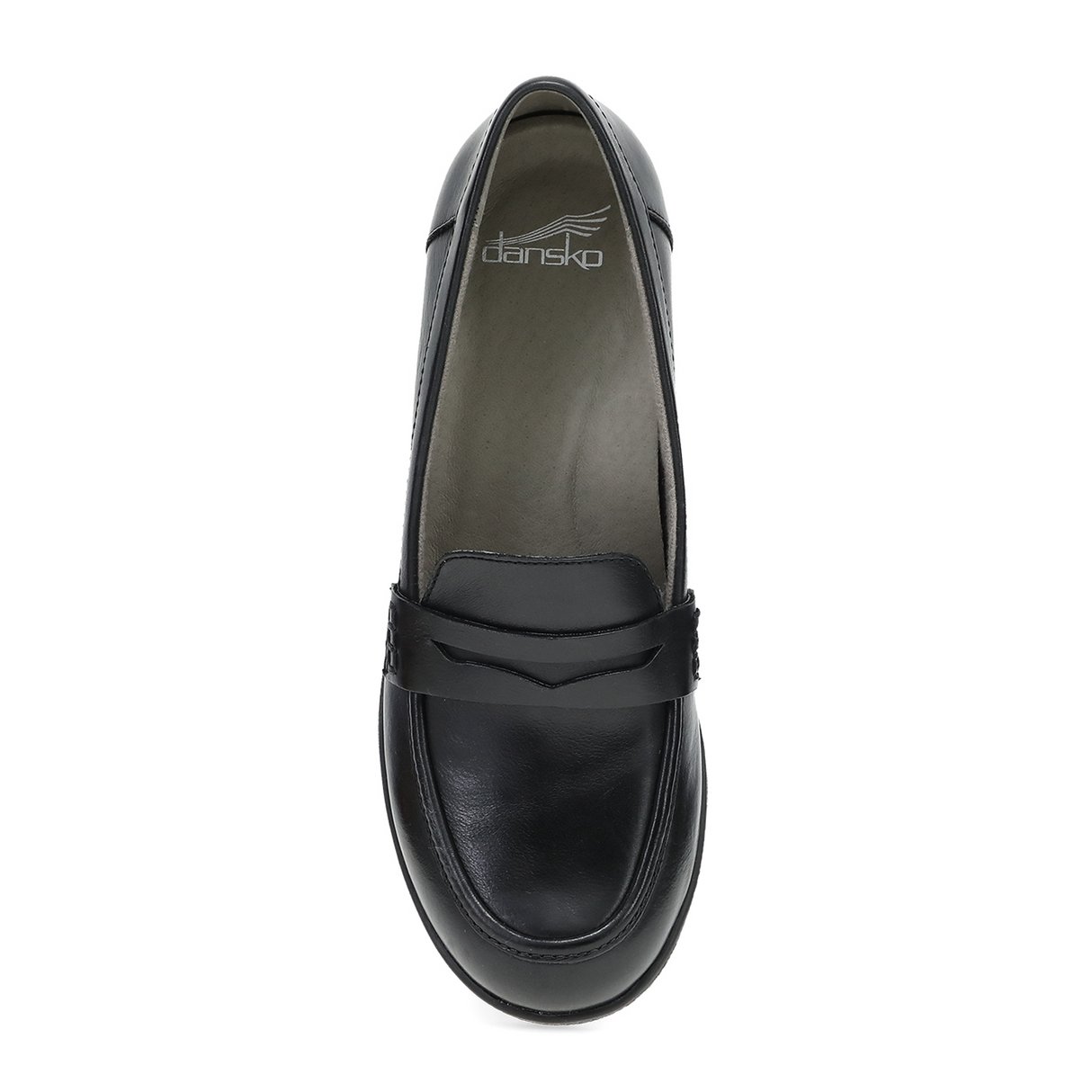 Dansko Danica Loafer (Women) - Black Waterproof Burnished Dress-Casual - Heels - The Heel Shoe Fitters