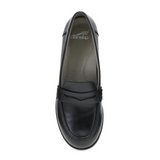 Dansko Danica Loafer (Women) - Black Waterproof Burnished Dress-Casual - Heels - The Heel Shoe Fitters