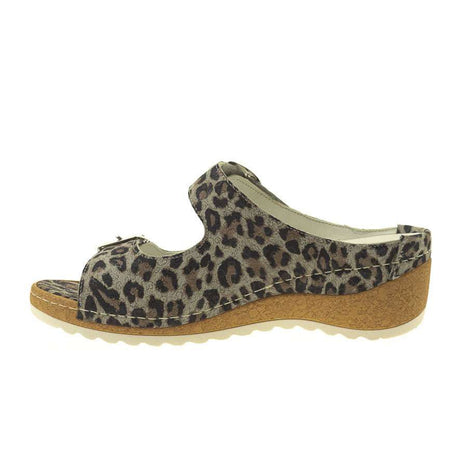 Waldlaufer Hanila 306502 Slide Sandal (Women) - Leopard Print Sandal - Slide - The Heel Shoe Fitters