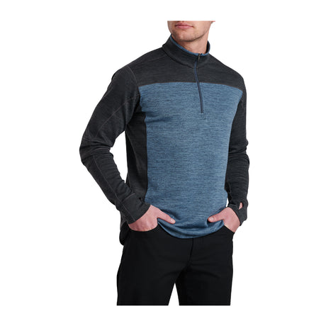 Kuhl Ryzer 1/4 Zip Hiking Shirt (Men) - Blue Charcoal Apparel - Top - Sweatshirt - The Heel Shoe Fitters