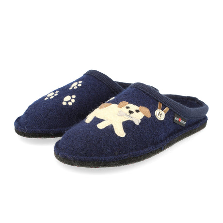 Haflinger Fido Slipper (Women) - Navy Dress-Casual - Slipper - The Heel Shoe Fitters