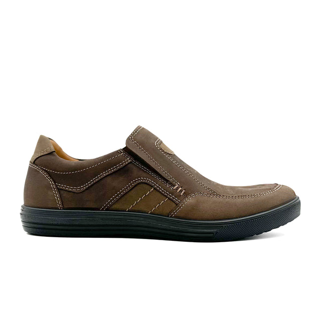 Jomos Ariva Slip On (Men) - Chocolate/Asphalt Dress-Casual - Slip On - The Heel Shoe Fitters