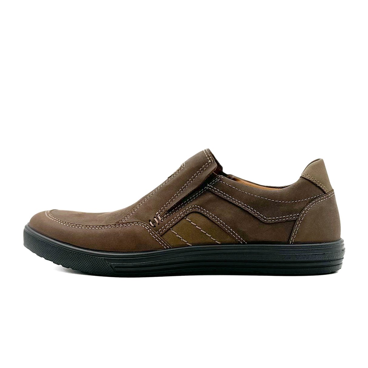 Jomos Ariva Slip On (Men) - Chocolate/Asphalt Dress-Casual - Slip On - The Heel Shoe Fitters