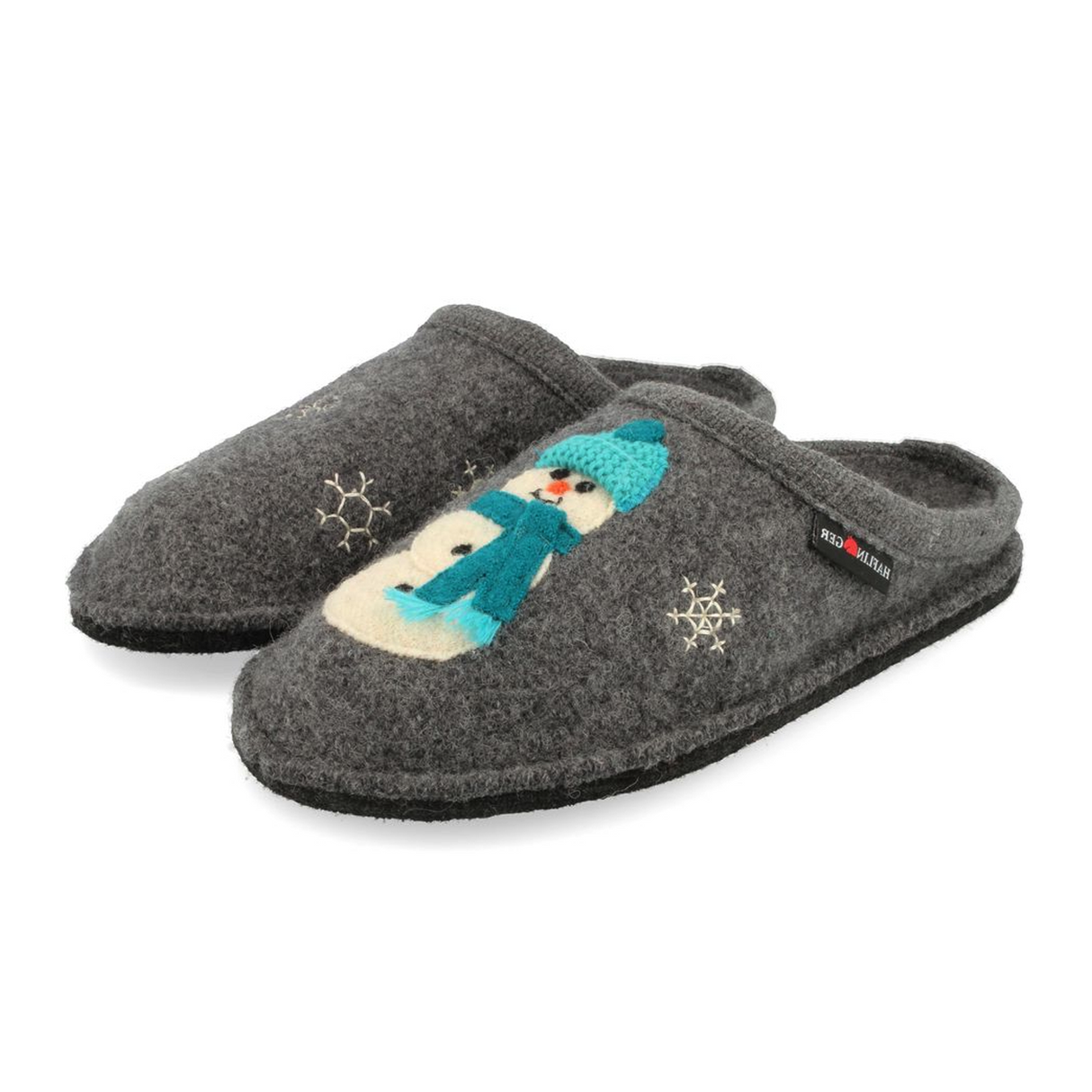 Haflinger Snowman Slipper (Women) - Grey Dress-Casual - Slipper - The Heel Shoe Fitters