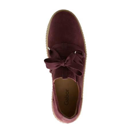 Gabor Dora Sneaker (Women) - Merlot Suede Athletic - Casual - Lace Up - The Heel Shoe Fitters