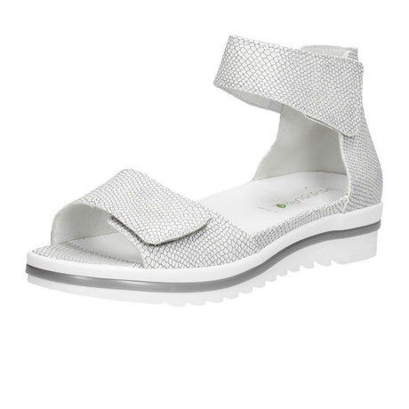 Waldlaufer Marigold 351005 Ankle Strap Sandal (Women) - Silver Snake Sandal - Backstrap - The Heel Shoe Fitters