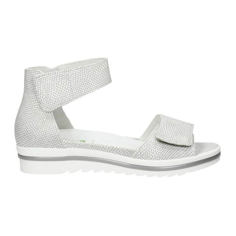 Waldlaufer Marigold 351005 Ankle Strap Sandal (Women) - Silver Snake Sandal - Backstrap - The Heel Shoe Fitters