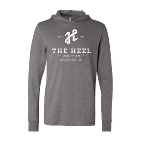 The Heel Shoe Fitters Jersey Hooded Long Sleeve Tee (Unisex) - Grey Triblend Apparel - Top - Long Sleeve - The Heel Shoe Fitters