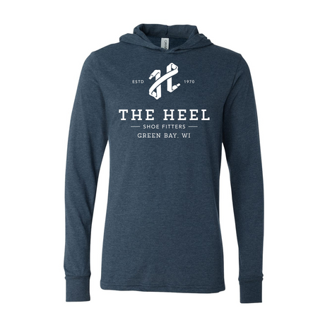 The Heel Shoe Fitters Hooded Long Sleeve (Unisex) - Heather Navy Apparel - Top - Long Sleeve - The Heel Shoe Fitters