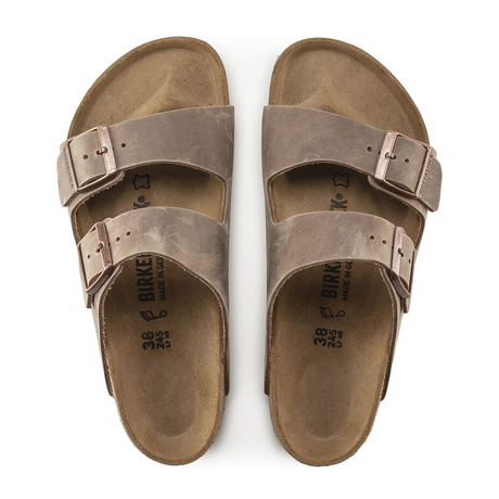 Birkenstock Arizona Slide Sandal (Unisex) - Tobacco Oiled Leather Sandals - Slide - The Heel Shoe Fitters