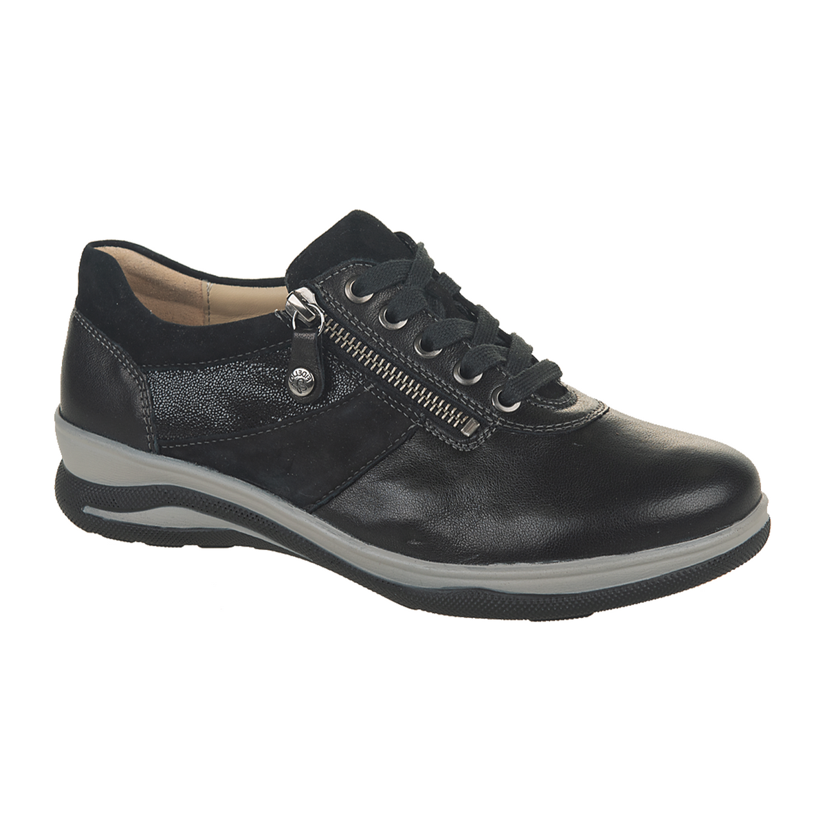 Fidelio Mitzy Sneaker (Women) - Black Rocky Combi Athletic - Casual - Lace Up - The Heel Shoe Fitters