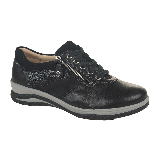 Fidelio Mitzy Sneaker (Women) - Black Rocky Combi Athletic - Casual - Lace Up - The Heel Shoe Fitters