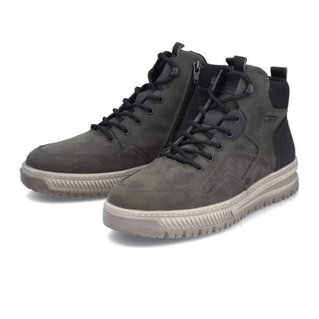 Rieker 38554 Ralf Sneaker Boot (Men) - Moor/Schwarz/Schwarz Boots - Casual - Mid - The Heel Shoe Fitters