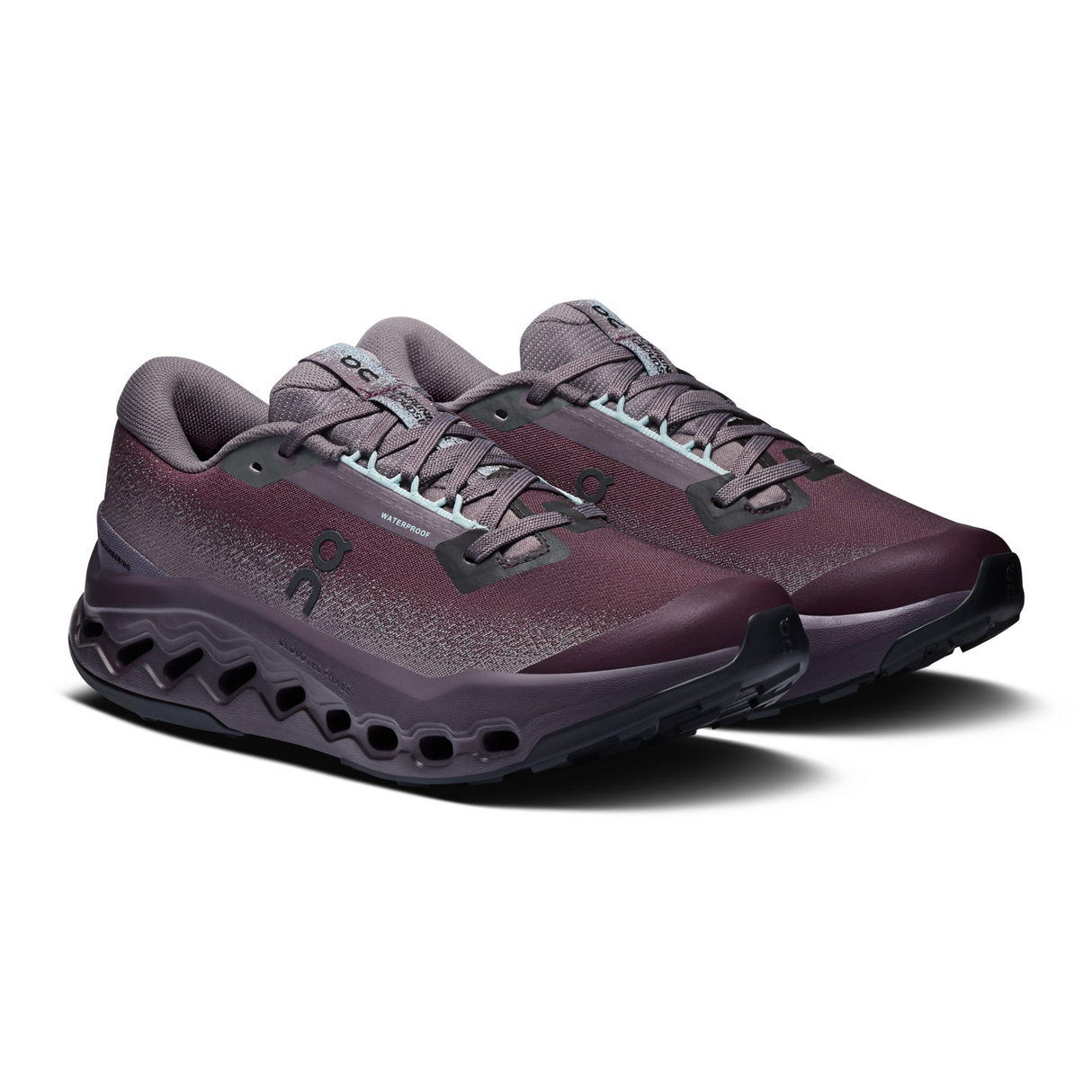 On Running Cloudsurfer Trail 2 Waterproof Running Shoe (Women) - Urchin/Pebble