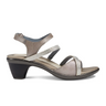 Naot Innovate Heeled Sandal (Women) - Silver Threads Leather/Beige/Clear Rhinestones Sandal - Heel/Wedge - The Heel Shoe Fitters