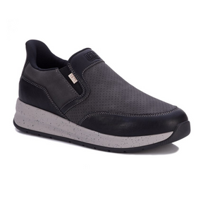 Drew Caleb Slip On Walking Shoe (Men) - Black Leather Dress-Casual - Lace Ups - The Heel Shoe Fitters