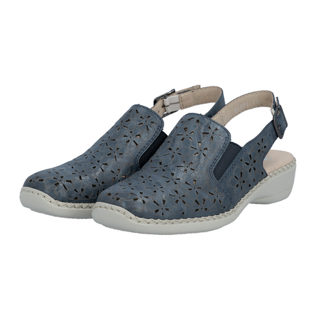 Rieker Doris 71 Clog (Women) - Blue Dress-Casual - Clogs & Mules - The Heel Shoe Fitters