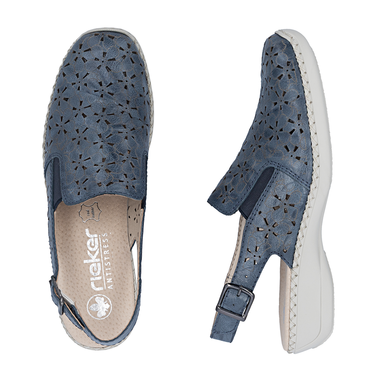 Rieker Doris 71 Clog (Women) - Blue Dress-Casual - Clogs & Mules - The Heel Shoe Fitters