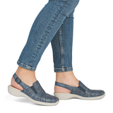 Rieker Doris 71 Clog (Women) - Blue Dress-Casual - Clogs & Mules - The Heel Shoe Fitters