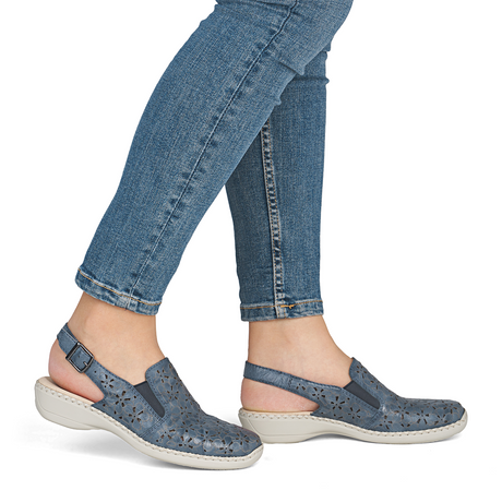 Rieker Doris 71 Clog (Women) - Blue Dress-Casual - Clogs & Mules - The Heel Shoe Fitters
