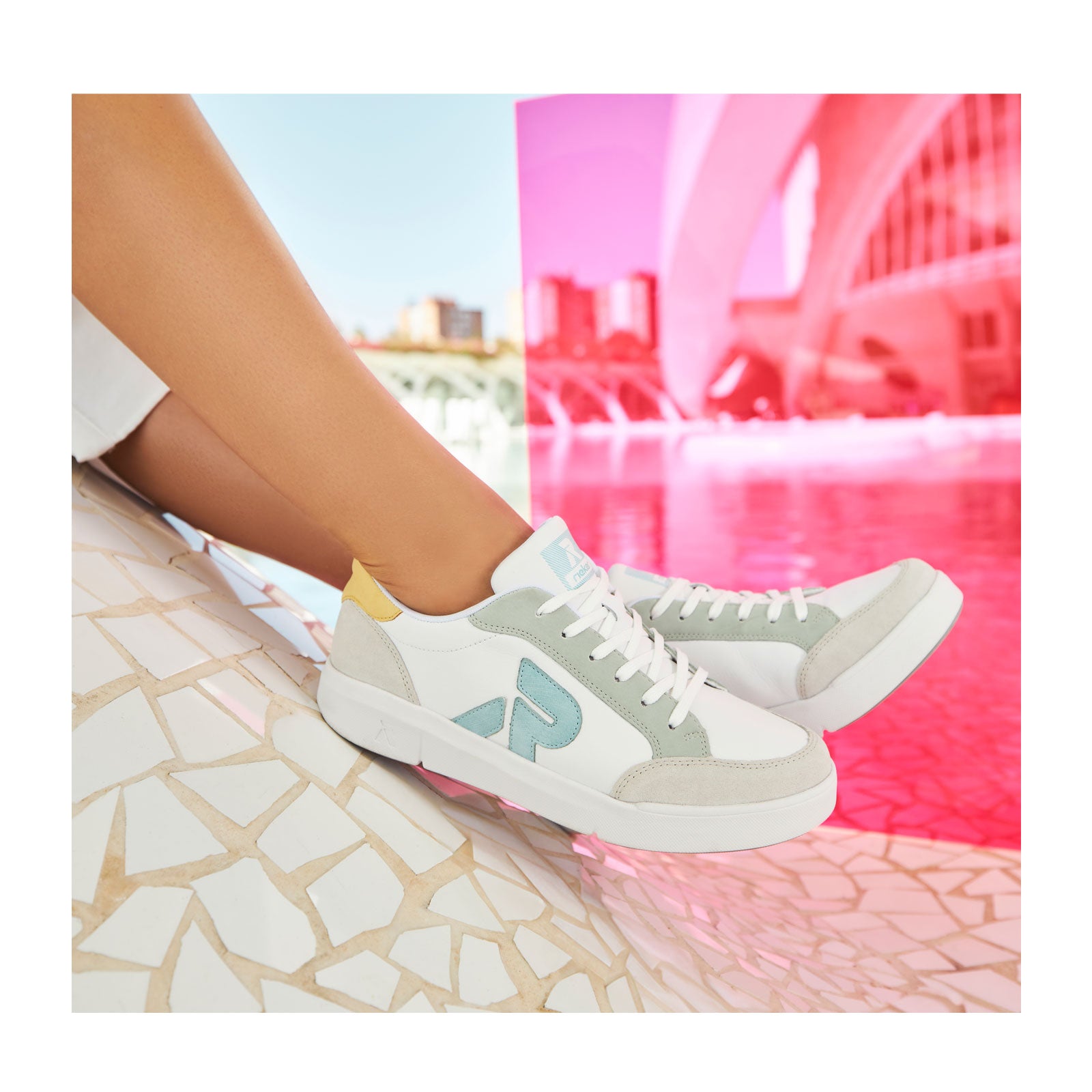 Rieker R-Evolution Adelia 41909-80 Sneaker (Women) - Marble/Weiss/Cyan
