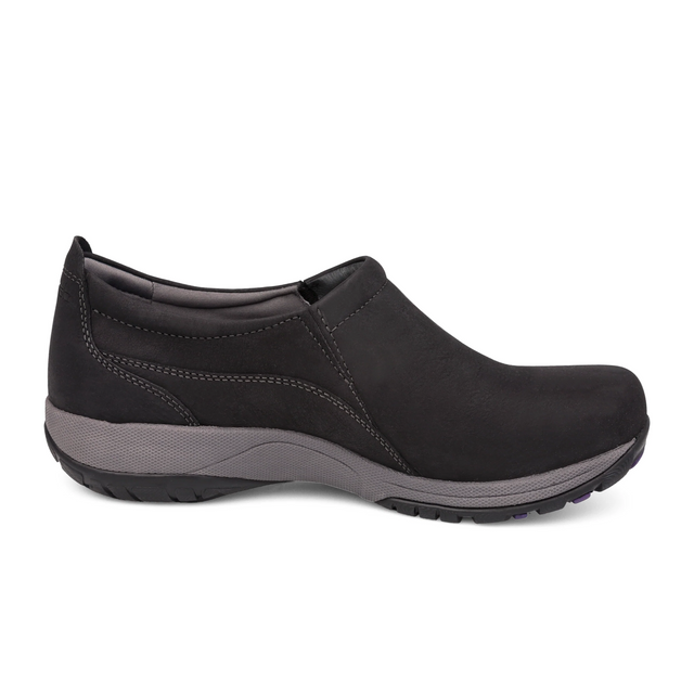 Dansko Patti Waterproof Slip On (Women) - Black Milled Nubuck Dress-Casual - Slip Ons - The Heel Shoe Fitters