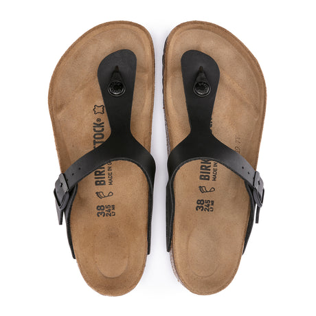 Birkenstock Gizeh Sandal (Women) - Black Birko-Flor Sandals - Thong - The Heel Shoe Fitters