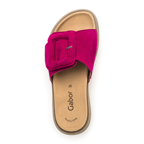 Gabor 43751-10 Slide Sandal (Women) - Pink Samtchevreau Sandals - Slide - The Heel Shoe Fitters