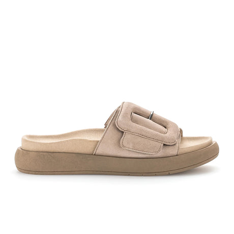 Gabor 43751-12 Slide Sandal (Women) - Desert Samtchevreau Sandals - Slide - The Heel Shoe Fitters
