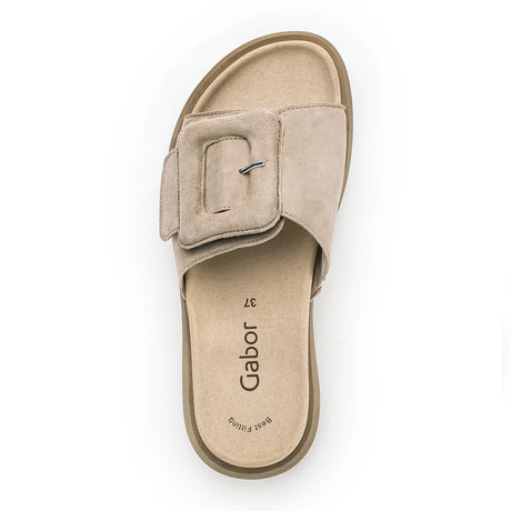 Gabor 43751-12 Slide Sandal (Women) - Desert Samtchevreau Sandals - Slide - The Heel Shoe Fitters