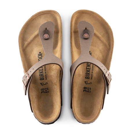 Birkenstock Gizeh (Women) - Mocha Birkibuc Sandals - Thong - The Heel Shoe Fitters