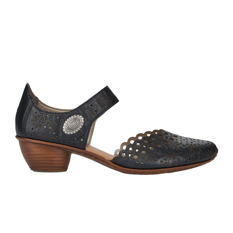 Rieker Mirjam 43753-00 Heeled Sandal (Women) - Black Dress-Casual - Heels - The Heel Shoe Fitters