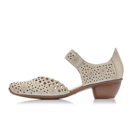 Rieker Mirjam 43753-60 Heeled Sandal (Women) - Cream Sandal - Heel/Wedge - The Heel Shoe Fitters