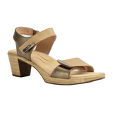 Naot Intact Heeled Sandal (Women) - Khaki Beige/Pewter/Mirror Sandal - Heel/Wedge - The Heel Shoe Fitters