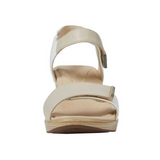 Naot Intact Heeled Sandal (Women) - Soft Ivory Leather/Soft White Leather/Radiant Gold Leather Sandal - Heel/Wedge - The Heel Shoe Fitters