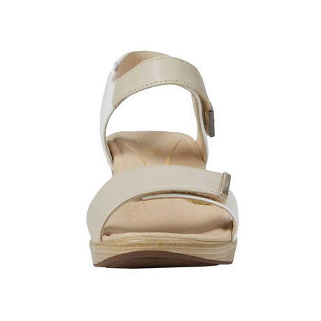 Naot Intact Heeled Sandal (Women) - Soft Ivory Leather/Soft White Leather/Radiant Gold Leather Sandal - Heel/Wedge - The Heel Shoe Fitters
