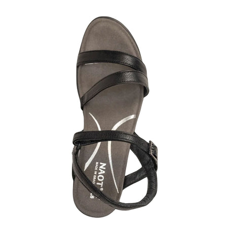 Naot Bounty Supreme Heeled Sandal (Women) - Soft Black Leather Sandal - Heel/Wedge - The Heel Shoe Fitters