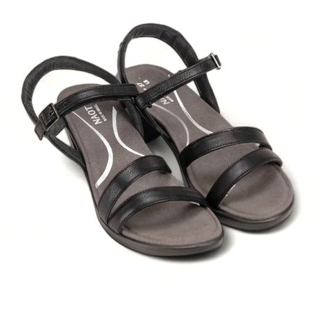 Naot Bounty Supreme Heeled Sandal (Women) - Soft Black Leather Sandal - Heel/Wedge - The Heel Shoe Fitters