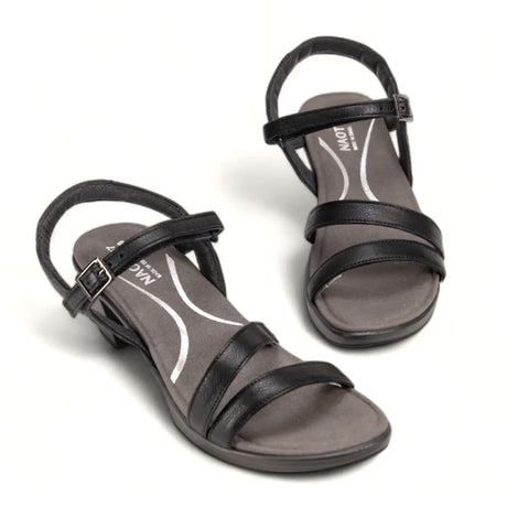 Naot Bounty Supreme Heeled Sandal (Women) - Soft Black Leather Sandal - Heel/Wedge - The Heel Shoe Fitters