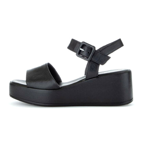 Gabor 44531-27 Platform Wedge Sandal (Women) - Schwarz Nappa Sandals - Heel/Wedge - The Heel Shoe Fitters