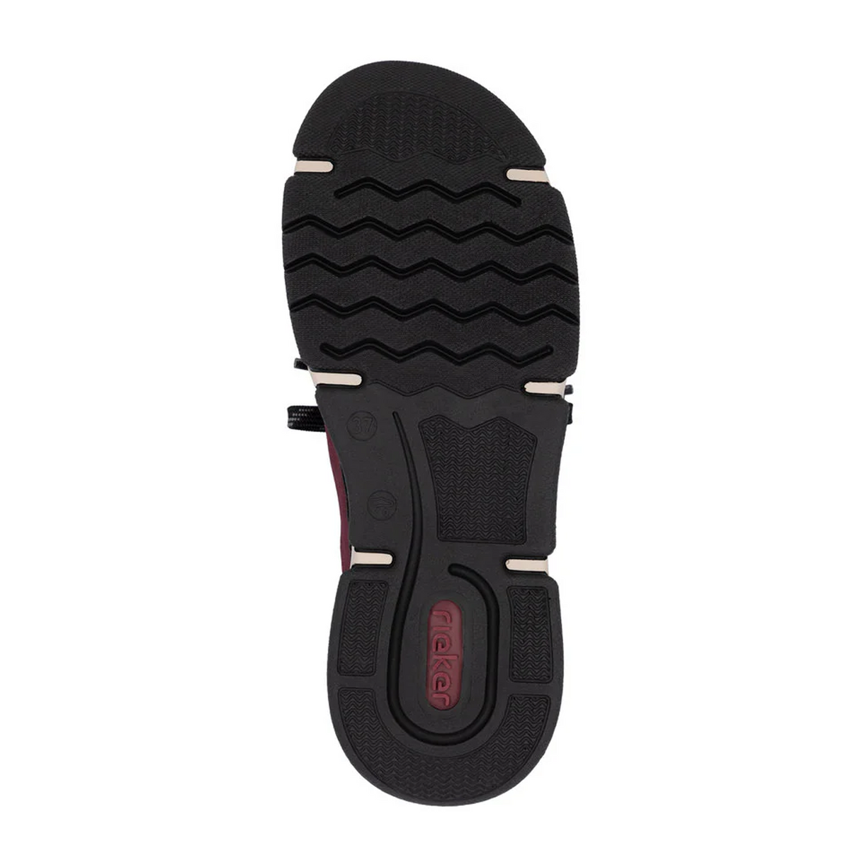 Rieker Angela 45973 Sneaker (Women) - Bordeaux/Schwarz Athletic - Casual - Lace Up - The Heel Shoe Fitters