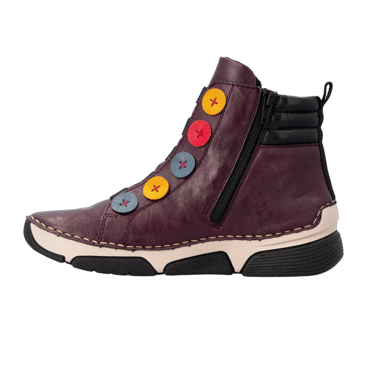 Rieker Angela 45977 Mid Sneaker (Women) - Brombeer/Royal/Honig