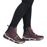 Rieker Angela 45977 Mid Sneaker (Women) - Brombeer/Royal/Honig