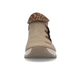 Rieker 45983 Angela Slip On Bootie (Women) - Fango/Leo Nuss Boots - Casual - Low - The Heel Shoe Fitters