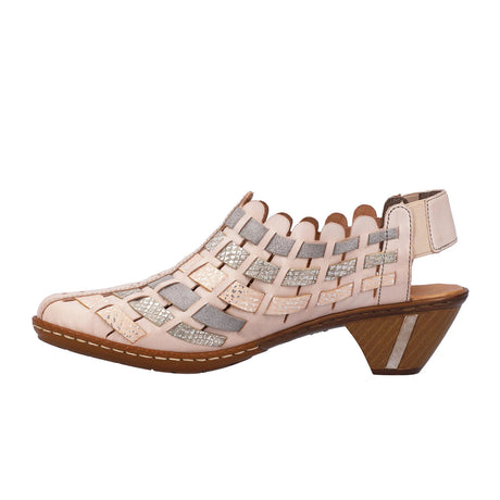 Rieker 46778-64 Sina Heeled Sandal (Women) - Clay/Light Rose Sandals - Heel/Wedge - The Heel Shoe Fitters