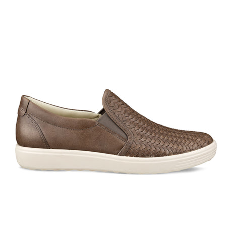ECCO Soft 7 Woven Slip On 2.0 (Women) - Taupe Pallermo V2 Dress-Casual - Slip Ons - The Heel Shoe Fitters