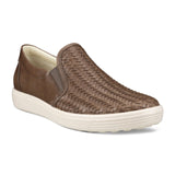 ECCO Soft 7 Woven Slip On 2.0 (Women) - Taupe Pallermo V2 Dress-Casual - Slip Ons - The Heel Shoe Fitters