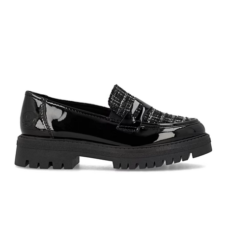 Rieker 47550 Gitta Loafer (Women) - Schwarz/Schwarz Weiss Dress-Casual - Loafers - The Heel Shoe Fitters