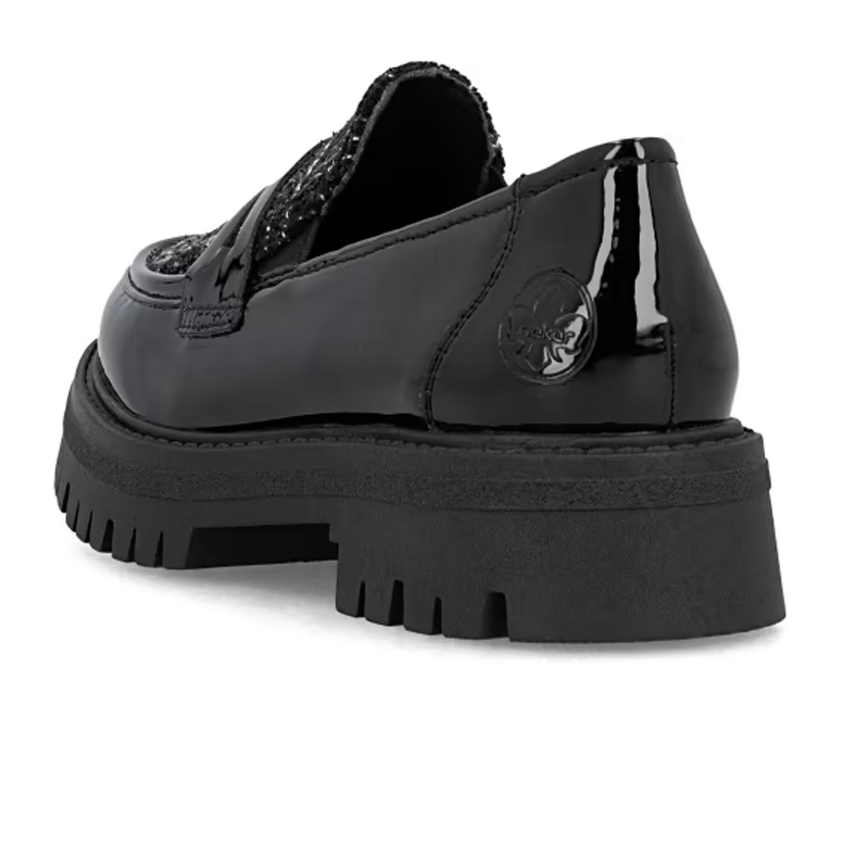 Rieker 47550 Gitta Loafer (Women) - Schwarz/Schwarz Weiss Dress-Casual - Loafers - The Heel Shoe Fitters